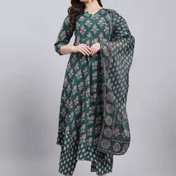 THE FAB FACTORY Women Ethnic Motifs Printed Regular Kurta with Palazzos & With Dupatta-picture-12