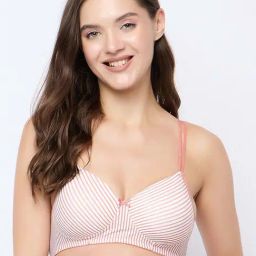 Clovia White Striped T-Shirt Bra-image-97