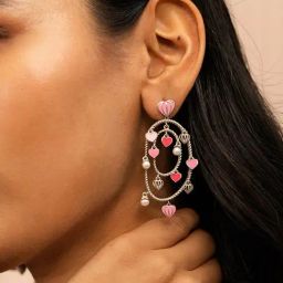 Shaya 92.5 Sterling Silver For the Love of Play Heart Earrings for Women-image-32
