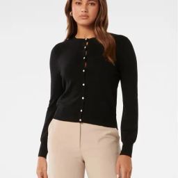 Forever New Black Regular Fit Cardigan-image-24