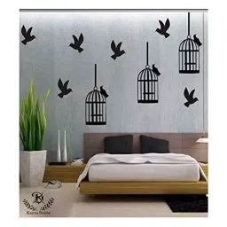 Kayra Decor Birds and Cage 16x24 Inch Wall Design Stencil Painting KHS319-image-76