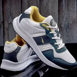 Asian Men's White & Navy Casual Sneakers-picture-46