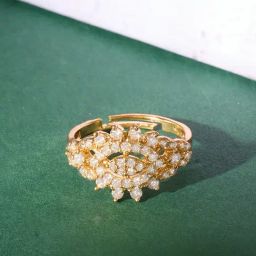 Zaveri Pearls Gold Tone Cubic Zirconia Dazzling Contemporary Ring-ZPFK17543-image-97
