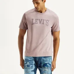 Levi's Mauve Cotton Regular Fit Logo Printed T-Shirt-picture-5