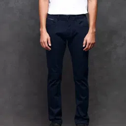 Rare Rabbit Navy Slim Fit Fit Solid Jeans-image-64