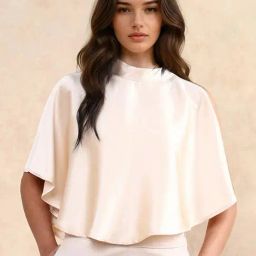 RAREISM Beige Satin Solid Long Sleeves Jacket-2