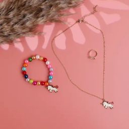 Jewelz Multi-Color Unicorn Magic Necklace, Bracelet & Ring Set-34