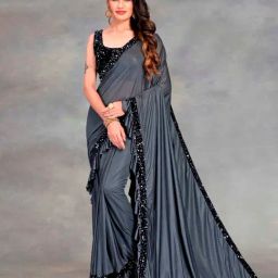 APNISHA Grey Embellished Ready to Wear Sarees With Blouse-picture-47