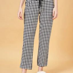 Dreamz by Pantaloons Black Cotton Chequered Pyjamas-image-63