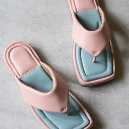 The White Pole Women's Pink Thong Wedges-image-26