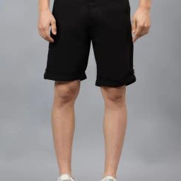 Cantabil Black Cotton Polyblend Regular Fit Solid Bermuda Shorts-11