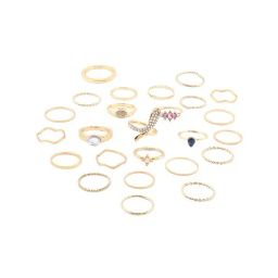 Zaveri Pearls Gold Tone Set of 25 Stunning Stackable Finger Rings-ZPFK17690 image 3