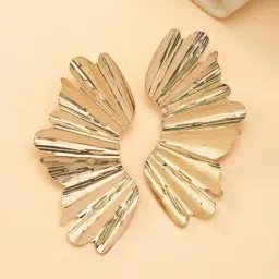 Karatcart Gold Plated Wing Shaped Drop Earrings-35