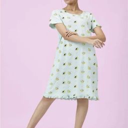 Dreamz by Pantaloons Mint Green Cotton Printed Sleep Tee-image-4