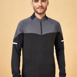 Urban Ranger by Pantaloons Grey & Black Regular Fit Colour Block Sweatshirt-picture-11