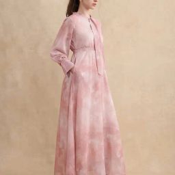 RAREISM Pink Polyester Printed Long Sleeves Dress-image-40