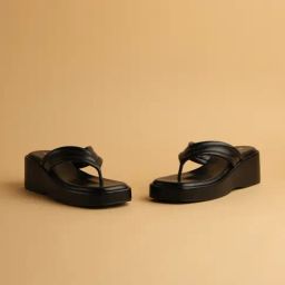 Eridani Women's Sashaa Black Thong Wedges-image-97