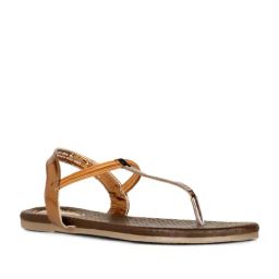 Bata Women's Brown T-Strap Sandals-image-50
