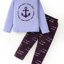 Nite Flite Boys Grey Cotton Printed Night Suits-image-56