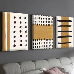 Art Street Printed Black Cotton Canvas Wall Art - Set of 3-29