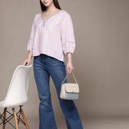 Label Ritu Kumar Lilac Solid Top-image-9