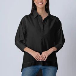 Moomaya Black Cotton Regular Fit Casual Shirt-image-16