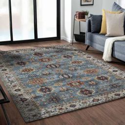 Obsessions Sky Blue & Cream Classical Carpet - Large-image-30