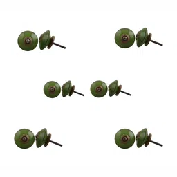 Indianshelf 6-Pcs Green Glossy Glass Knobs-28