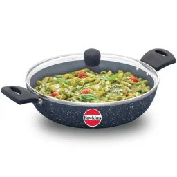 Hawkins Ceramic Nonstick Pro Pasta with Glass Lid Pastosa Pan 26 cm diameter with Lid 3 L capacity-0