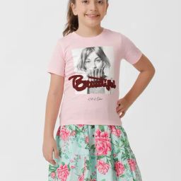 Kate & Oscar Kids Light Pink Embroidered T-Shirt-image-87