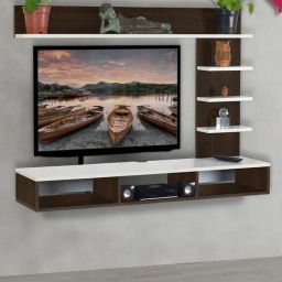 Delite Kom Hans Flowery Wenge & White Engineered Wood TV Entertainment Unit-image-33