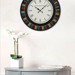 Ancient Clock Makers Round Multicolor Wood Wall Clock-21