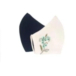 Ivillage Large Cotton Off White & Blue Organic 3 Layer Face Mask Set Mask07L_Set2 (Pack of 1000)-image-22
