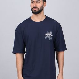 WILD ELEPHANT Men Printed Drop-Shoulder Sleeves Applique T-shirt-image-87