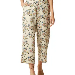 Miss Chase Beige Printed Relaxed Fit Culottes-image-58