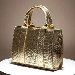 HauteSauce Gold Croc Textured Medium Leather Mini Handbag-32