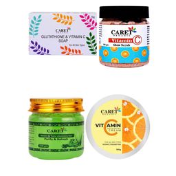 CARET ORGANIC Set of 4 Glutathione Soap, Vitamin C Glow Scrub, Neem Gel & Vitamin C Cream-16