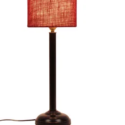 Devansh Red & Black Solid Traditional Buffet Table Lamp with Shade image 5