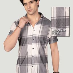 ALMATY Men Comfort Slim Fit Opaque Checked Casual Shirt-image-54