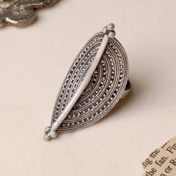 Teejh Dhanya Silver Oxidized Ring-image-92