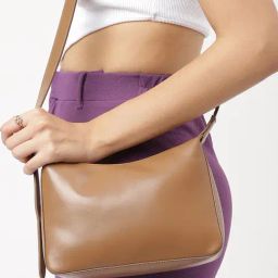 Fastrack Tan Solid Faux Leather Sling Handbag-image-41