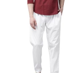 see designs White Cotton Regular Fit Pyjamas Drawstring Closure image 1