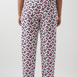 bewakoof Women's All Over Printed Regular Fit Poplin Plus Size Pyjamas image 3