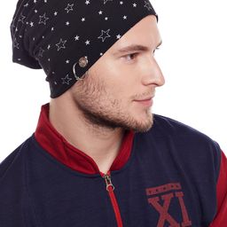 mack jonney VIMAL JONNEY Multicolor Cotton Blended Free Size Beanie Cap for Men(Pack of 2)-Ring_Cap_PRT-NO.1-BLK_PRT-NO.4-MLG_02 image 3