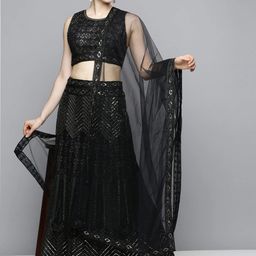 varni fabrics: a lady's first love Soft Net Lehenga Choli Set,Zari Embroidered, with Dupatta image 3