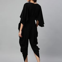 cottinfab Black Dhoti Jumpsuit with Embellished Deatil image 5