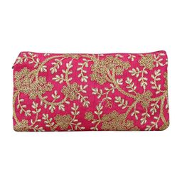 parowart Versatile Silk Embroidered Handbag with Zipper Perfect Return Gift for Weddings, Engagements, Bridal Showers, Parties, and Events, Multicolor image 3