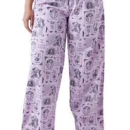 bewakoof Women's All Over Print Regular Fit Poplin Plus Size Pyjama image 1