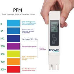 Konvio Neer Digital Ph Meter and Total Dissolved Solids EC Meter, Full Water Testing Kit with Buffer Powder (1 Set), White image 5