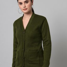ewools Women's winterwear Woolen Solid Sweater with Pockets Cardigans (with Pockets) image 3